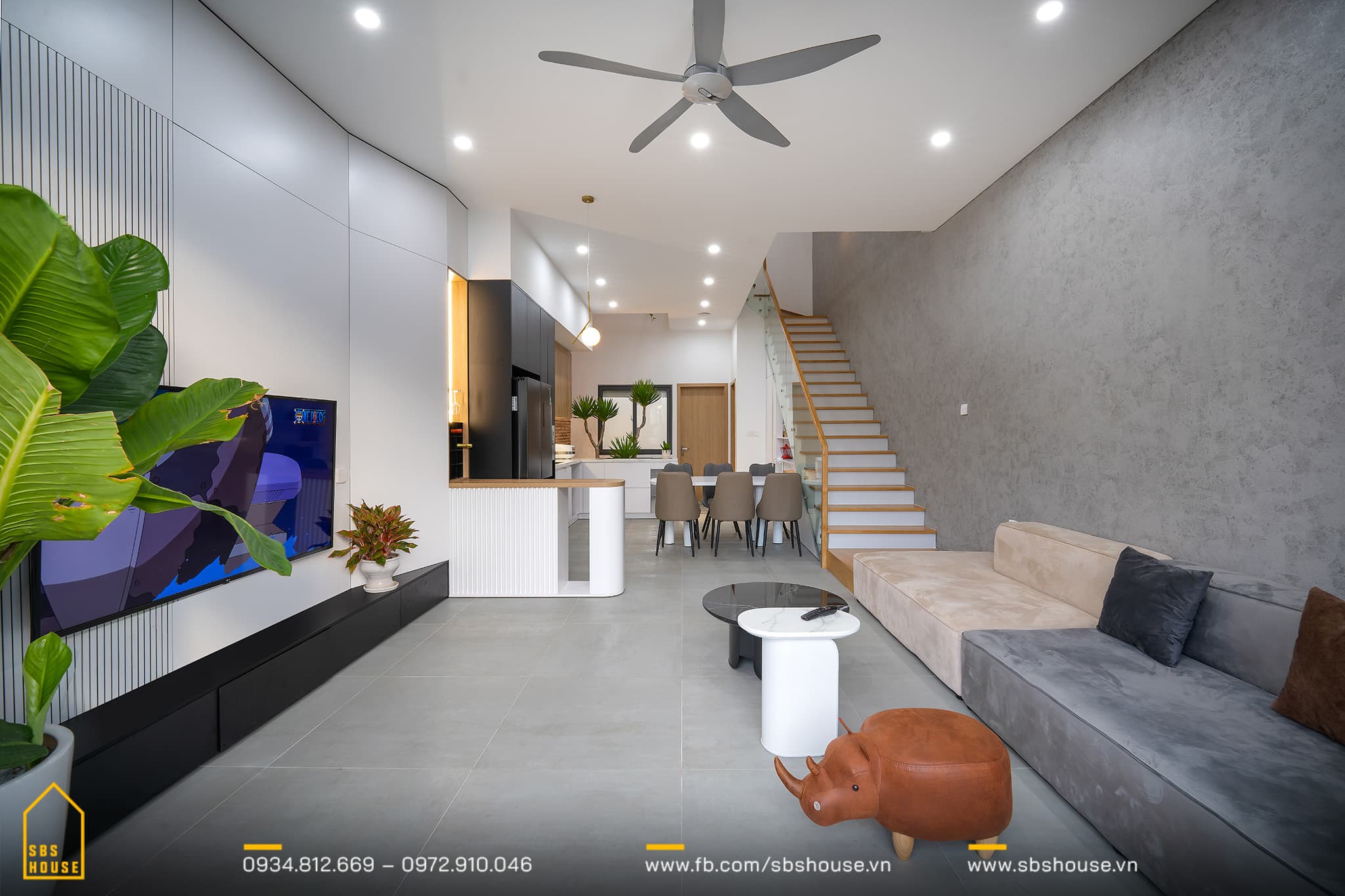 Hình ảnh nội thất Ấn tượng với mặt tiền nhà 3 tầng H's House